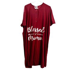 Blessed Mama Maroon Nightgown Womens Medium By Mentally Exhausted